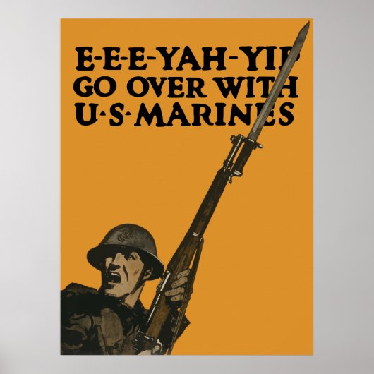Ga door met Amerikaanse mariniers — WWI Poster (Voorkant)