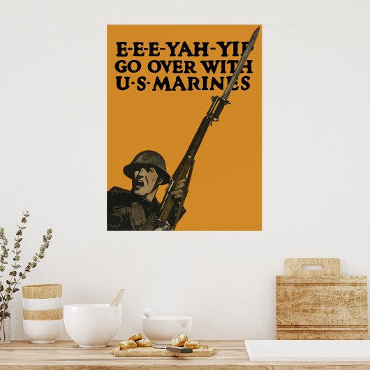 Ga door met Amerikaanse mariniers — WWI Poster (Keuken)