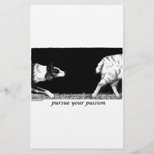 Ga door met je passie Border Collie Briefpapier
