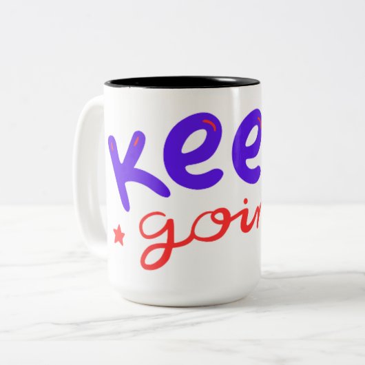 Ga door met Motivatie Mok – Inspiring Coffee Cup (Voorkant links)