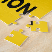 Ga door met voorzichtigheid verkeersbord legpuzzel (Zijkant)