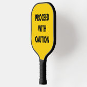 Ga door met voorzichtigheid verkeersbord pickleball paddle (Links)