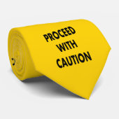 Ga door met voorzichtigheid verkeersbord stropdas (Opgerold)