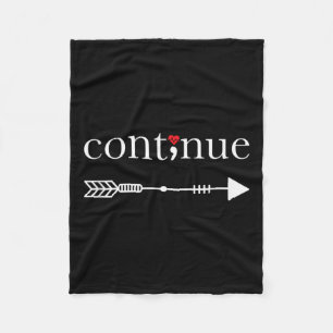 Ga door Puntkomma T-shirt Suicide Preventie T-shir Fleece Deken