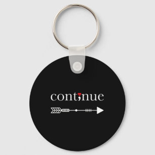 Ga door Puntkomma T-shirt Suicide Preventie T-shir Sleutelhanger
