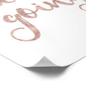 Ga door - Roos Gold Glitter Quote Poster (Hoek)