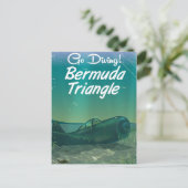 Ga duiken! Bermuda driehoek reisposter Briefkaart (Staand voorkant)