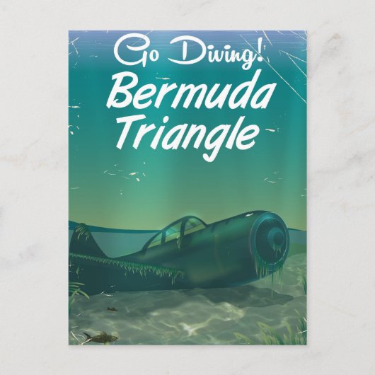Ga duiken! Bermuda driehoek reisposter Briefkaart (Voorkant)