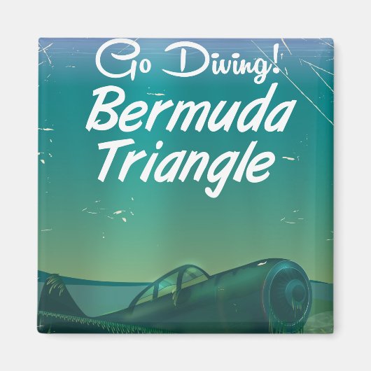 Ga duiken! Bermuda driehoek reisposter Magneet (Voorkant)
