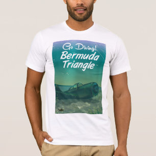 Ga duiken! Bermuda driehoek reisposter T-shirt