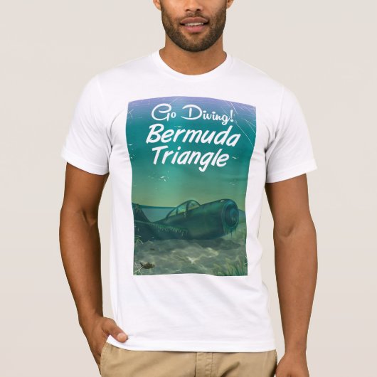 Ga duiken! Bermuda driehoek reisposter T-shirt (Voorkant)