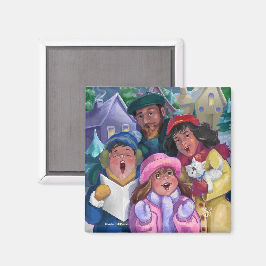Ga een Caroling Illustratie maken Magneet (Voorkant / Achterkant)