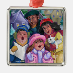 Ga een Caroling Illustratie maken Metalen Ornament
