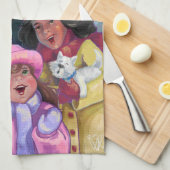 Ga een Caroling Illustratie maken Theedoek (Quarter Fold)