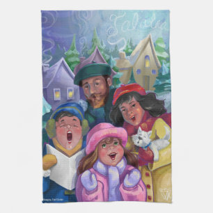 Ga een Caroling Illustratie maken Theedoek