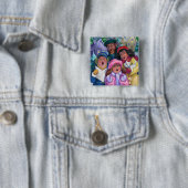 Ga een Caroling Illustratie maken Vierkante Button 5,1 Cm (In situ)