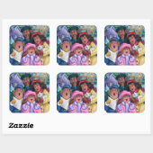 Ga een Caroling Illustratie maken Vierkante Sticker (Vel)