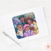 Ga een Caroling Illustratie maken Vierkante Sticker (Envelop)