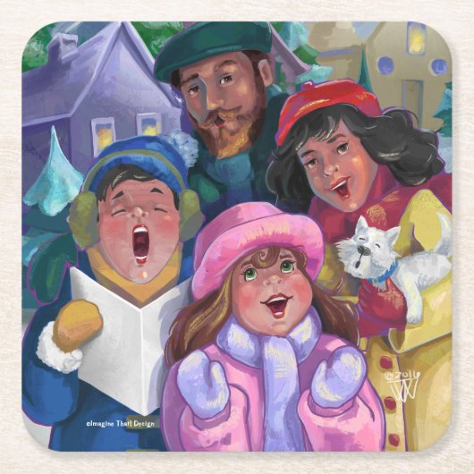 Ga een Caroling Kartonnen Onderzetters (Voorkant)