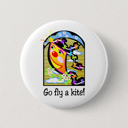Ga een Kite 3 vliegen Ronde Button 5,7 Cm (Voorkant)