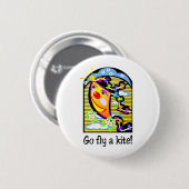 Ga een Kite 3 vliegen Ronde Button 5,7 Cm (Voorkant /achterkant)
