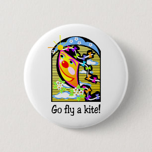 Ga een Kite 3 vliegen Ronde Button 5,7 Cm