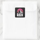 Ga een rots klimmen vierkante sticker (Tas)