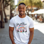 Ga een tijdje op pad t-shirt<br><div class="desc">Ga een tijdje op pad met het t-shirt van een camperwandelaar met beschilderde wildernis. Een lente- of zomerse t-shirt voor de buitenmens.</div>