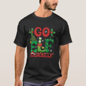 Ga Elf Jezelf Kerst Funny Elf Pet Leg Ugly S T-shirt (Voorkant)