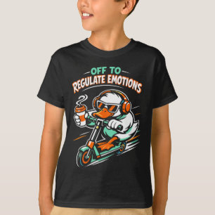 Ga Emoties Reguleren Grappige Eend Scooter Mentale T-shirt