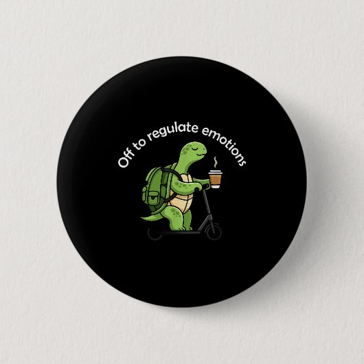 Ga emoties reguleren grappige schildpad geestelijk ronde button 5,7 cm (Voorkant)