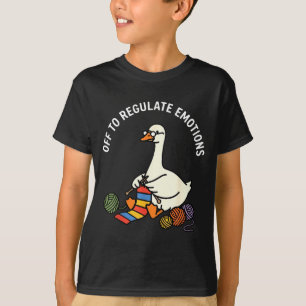 Ga emoties reguleren knuffel gans breien menta t-shirt