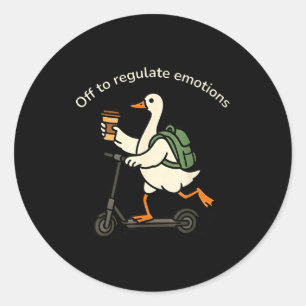 Ga emoties reguleren leuke gans ronde sticker