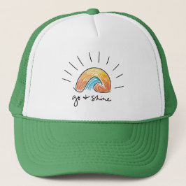 Ga en Schijn Zonneschijn Grafische Trucker Hoed Pet