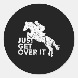 Ga er gewoon overheen met paardenspringen ruiterpa ronde sticker