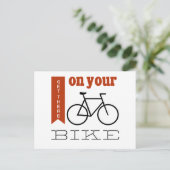 Ga er op je fiets aan. briefkaart (Staand voorkant)