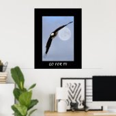 "GA ER VOOR!" Motivatie Bald Eagle Art Poster (Thuiskantoor)