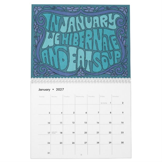 Ga ervoor! Groovy Letterkalender Kalender (Jan 2027)