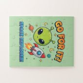 Ga ervoor! Ruimteverkenner - Schattig Buitenaards  Legpuzzel (Horizontaal)