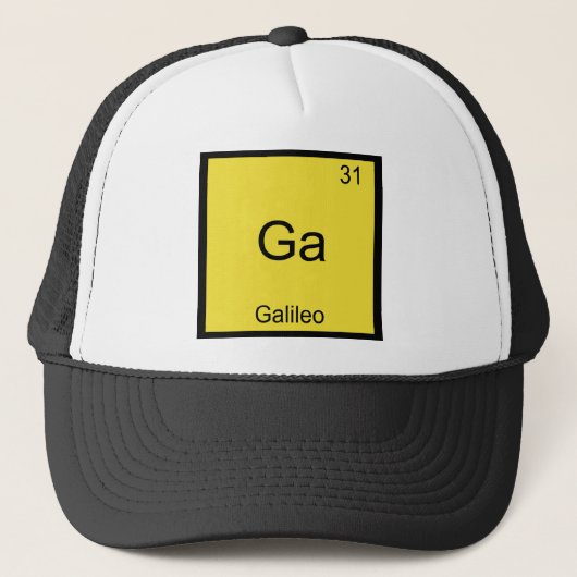 Ga - Galileo Grappig Chemie Element Symbool T-shir Trucker Pet (Voorkant)
