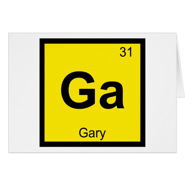 Ga - Gary Indiana Scheikunde Periodiek Systeem Sym (Voorkant Horizontaal)