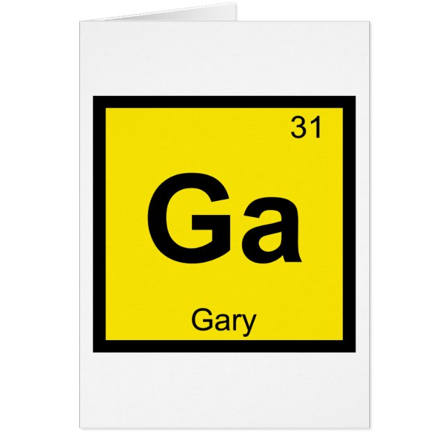 Ga - Gary Indiana Scheikunde Periodiek Systeem Sym (Voorkant)