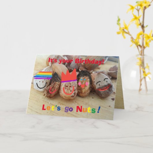 Ga gek, het is je verjaardag! - Leuke verjaardag K Kaart (Gele Bloem)