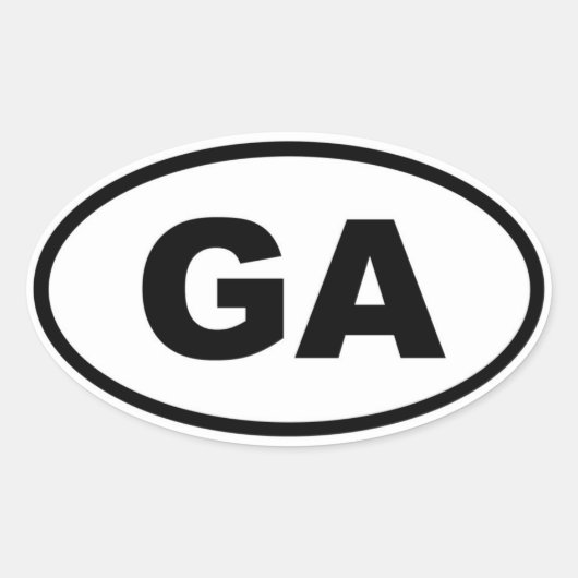 GA Georgia Ovale Sticker (Voorkant)