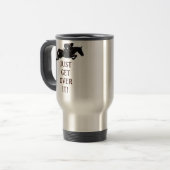 Ga gewoon over het paard heen. reisbeker (Voorkant links)