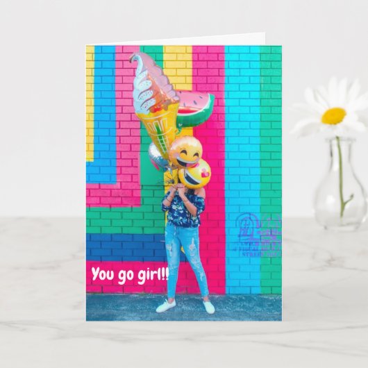 Ga Girl, Veel Succes! Kaart (Kleine Plant)