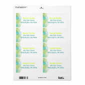 GA GREEN Bar Bat Mitzvah Uitnodigingslabel Etiket (Full Sheet)