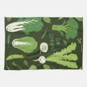 Ga groen! (Bladgroen!) Happy Veggies Theedoek (Horizontaal)
