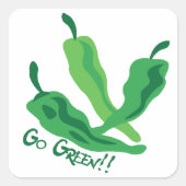 Ga Groen!!! Chili Peppers Vierkante Sticker (Voorkant)