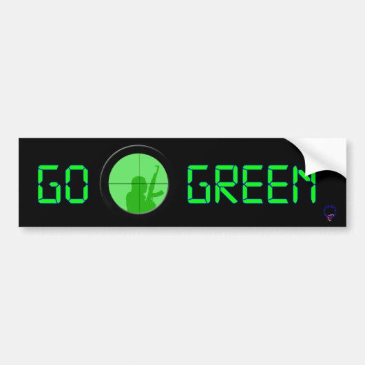 Ga Groen (digitaal display) Bumpersticker (Voorkant)